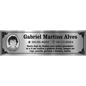 Placa de túmulo infantil personalizada em aço inox